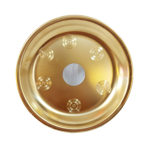 سینی استیل طلایی ساده طرح دار کوچک 1007051 دیجی قلیون